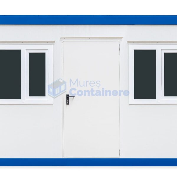 container birou mures 4metri 2geamuri albastru