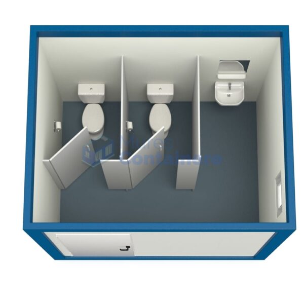 container sanitar mures 3metri 2wc albastru