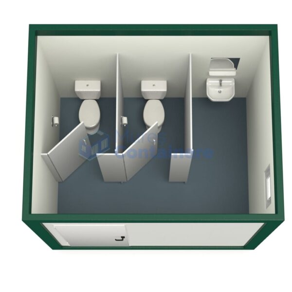 container sanitar mures 3metri 2wc verde