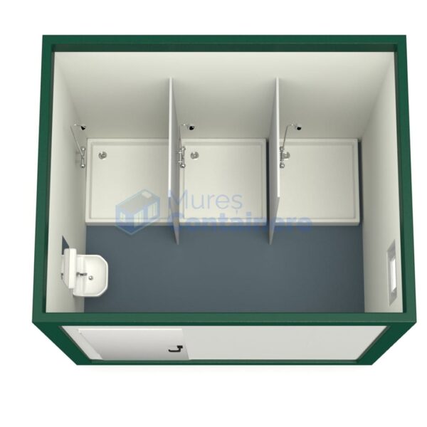 container sanitar mures 3metri 3dusuri verde