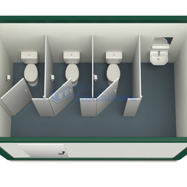 container sanitar mures 4metri 3wc verde